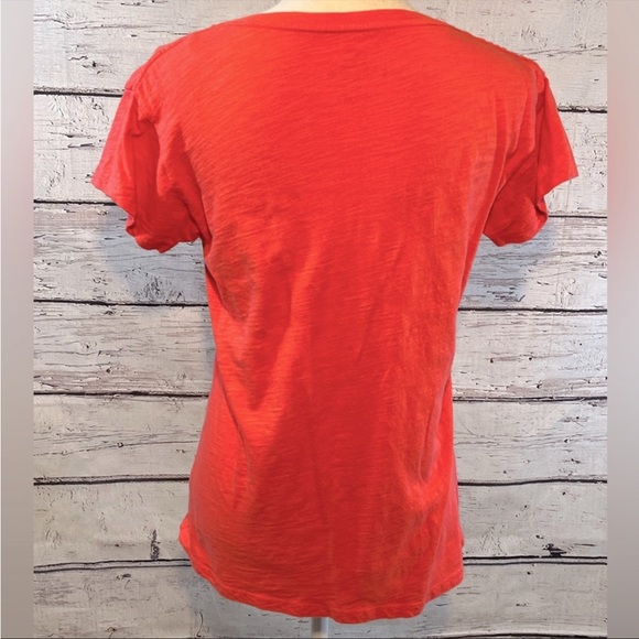 CUFFY'S OF CAPE COD T-Shirt V Neck Coral/ Navy-Large - Picture 2 of 2